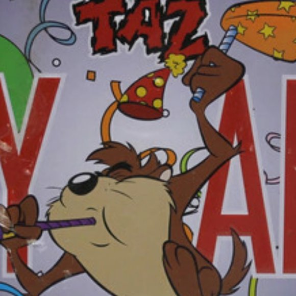 Taz Party Animal Booster License Plate Vintage Party Animal Warner Bros Disney - Picture 2 of 3